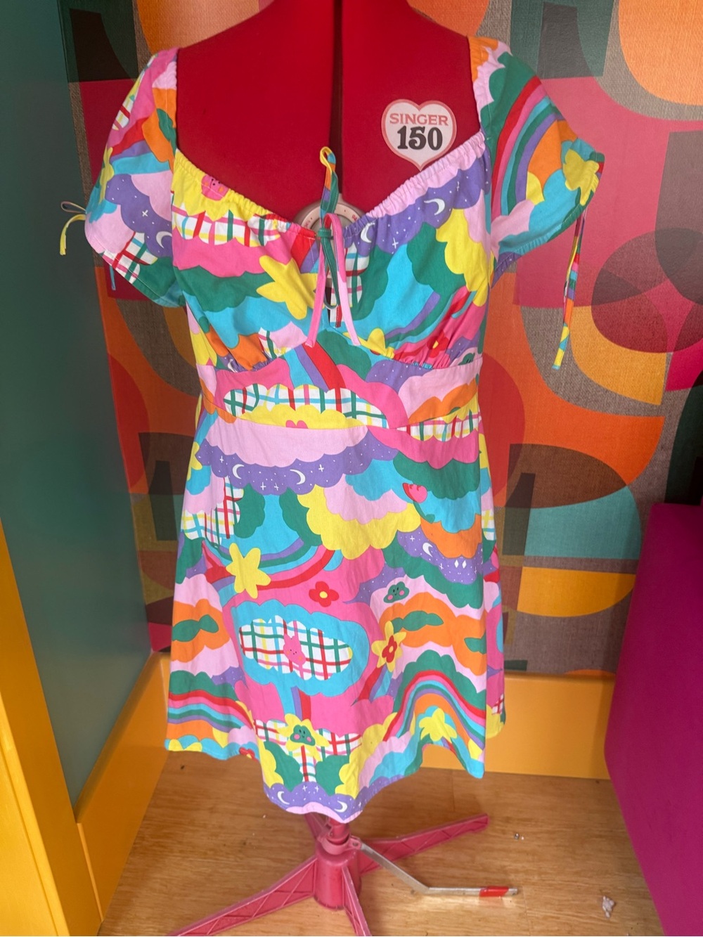 Multicolor Cloud Print Sundress Womens size, nwt